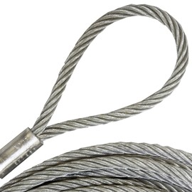DQ-PP Steel Cable Coated with Eyelets Length: 1.5 m / 150 cm Thickness: 4 mm / 5 mm 6 x 7 Loop Cable Anti-Theft for Garden Furniture, Patio Furniture, Bicycle, Loop Rope, Safety Rope