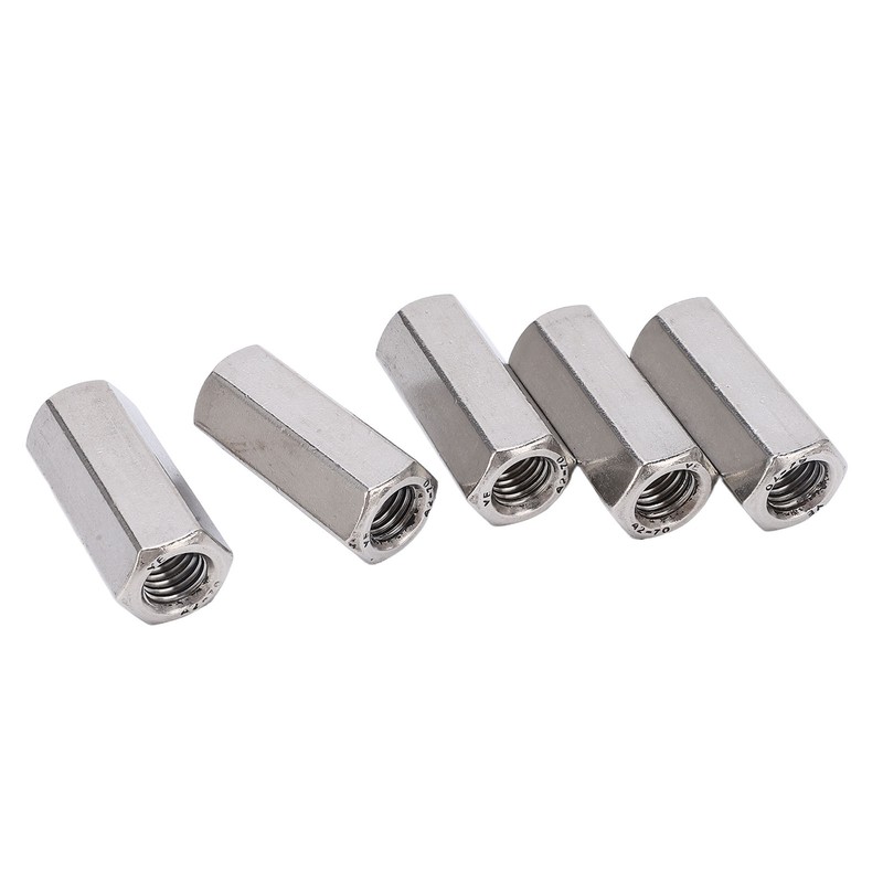 5Pcs Coupling Nut Hex Stainless Steel Anti Corrosion M12 Connector