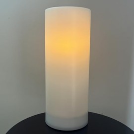 OWLZOO Solar LED Outdoor Flameless Candle, 10 x 4 inches, Waterproof Rechargeable Flameless Pillar Candles, with Dusk to Dawn Sensor, Battery Replaceable, Single