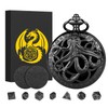 Mini DND Dice Set Steampunk Hollow Octopus Pocket Watch Shell