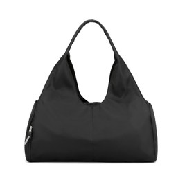 PORRASSO Sports Bag, Large Training Bag, Women's Travel Bag, Swimming Bag with Shoe Compartment, Wet Compartment, Fitness Bag for Gym, Yoga, Hiking, Travel, Weekend, black