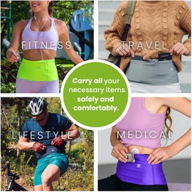 StashBandz Travel Money Belt – Running Belt, Fanny Pack, Waist Pack with Multiple Large Security Pockets, 1 Zipper Pocket – Fits All Size Phones, Passport & More - Unisex.