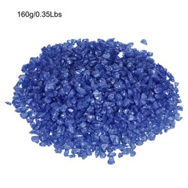 MECCANIXITY Decorative Glass Gravel 160g/0.35Lbs Irregular Rock Sand Stone Blue for Fish Tank Plants Decoration