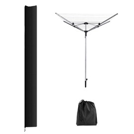 Rotary Airer Protective Cover, Rotary Airer Protective Cover, with Zip, 420D Waterproof, Winterproof, UV Resistant, Outdoor Garden, Compatible with Leifheit Brabantia (168 x 16 x 16 cm)