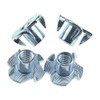 Bestgle 100pcs M6 T-Nuts 4 Pronged Zinc Plated Tee Nuts