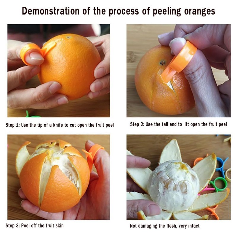 Orange Citrus Peelers, 13pcs Plastic Orange Peeler，2pcs Grapefruit Peeler. Lemon
