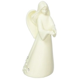Foundations Angel with Prayer Porcelain Cardholder Figurine, 4.5”, White
