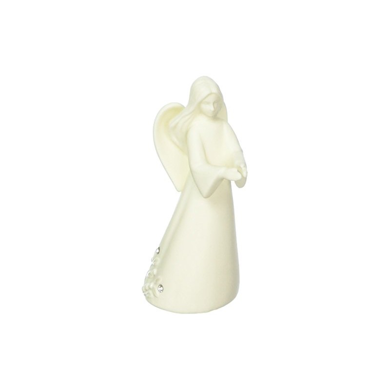 Foundations Angel with Prayer Porcelain Cardholder Figurine, 4.5”, White
