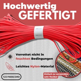 123Paracord Paracord 425 3 mm Type Ideal for DIY Projects, Camping and Outdoor Adventures - Basic Colours