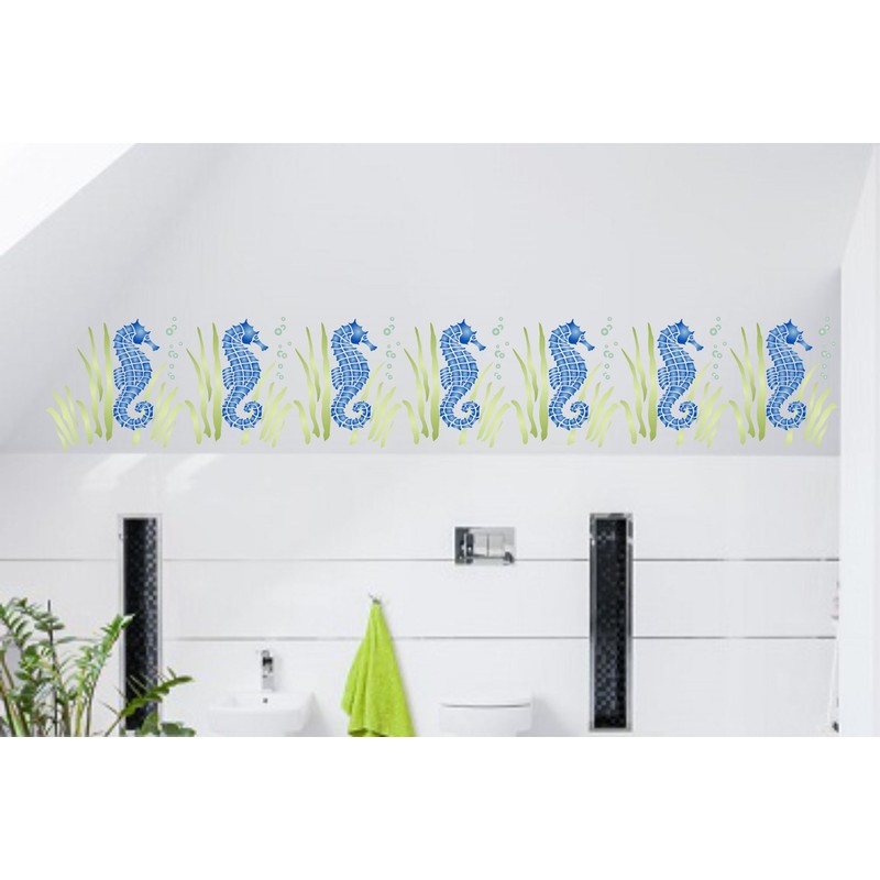 Seahorse Stencil - 19 x 21.5cm (L) - Reusable Sea