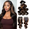 Realloves Body Wave Human Hair Bundles with 4x4 HD Lace