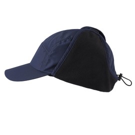 Home Prefer - Sombrero de invierno para hombre con alas de forro polar, sombrero de trampero de béisbol, Azul marino, Talla única