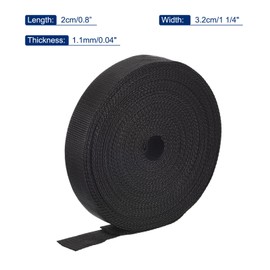 sourcing map Lightweight Polypropylene Webbing Strap 32mm(1 1/4") 25 Yard Backpack Strapping Band Black for Outdoor Luggage Cargo Straps - 23m