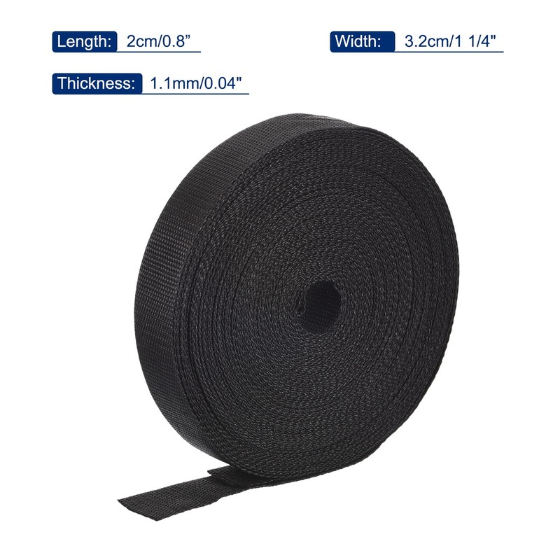 sourcing map Lightweight Polypropylene Webbing Strap 32mm(1 1/4") 25 Yard