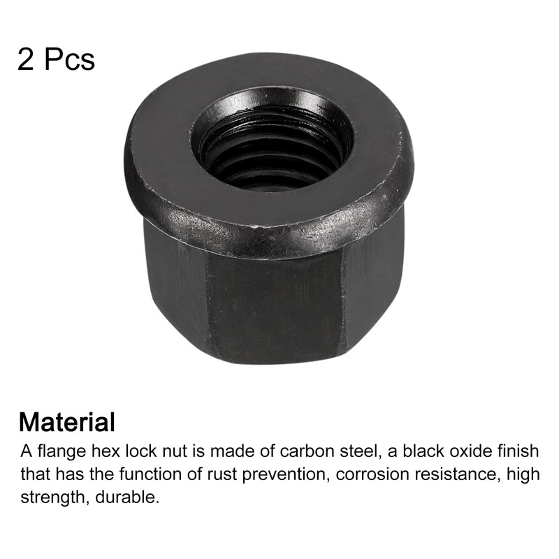 QUARKZMAN M14 Flange Hex Lock Nuts Grade 10.9 Carbon Steel