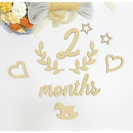 Lunar Photo Goods, Moon-age Photo, Letter Banner, Wooden, Newborn Photo, Wood Letter, Monthly Card, Anniversary Photo, Monthly Card, Set of 27, Photo Tools, Commemorative Photos, Baby Showers, Growth Records, Presents, Birthdays