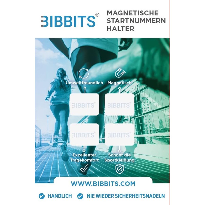 It's Running BibBits Magnetic Race Number Holder Runner Red