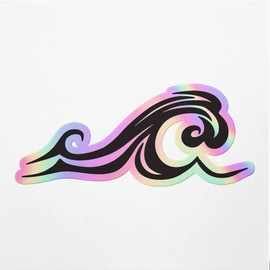 Holographic Decal Stickers Of Wave Silhouette Funny Premium Waterproof Vinyl Decal Stickers For Laptop Phone Accessory Helmet Car Window Mug Tuber Cup Door Wall Decoration ANDVER304966aHO110422