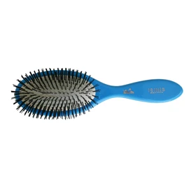 Isinis Hair Brush 440 Medium Electric Blue – Made in France 8-Row Styling Brush with No Ball Tip Nylon Bristles, Cushion Base for Smooth Blow-Drying, Detangling & Everyday Hair Care