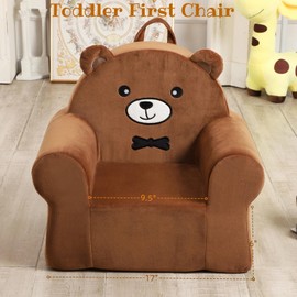 MOMCAYWEX Cuddly Toddler First Chair, Premium Character Chair, Brown Bear, 18 Month up to 3 Years