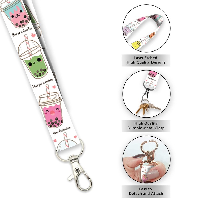 Boba Pearl Milk Tea Puns Premium Lanyard