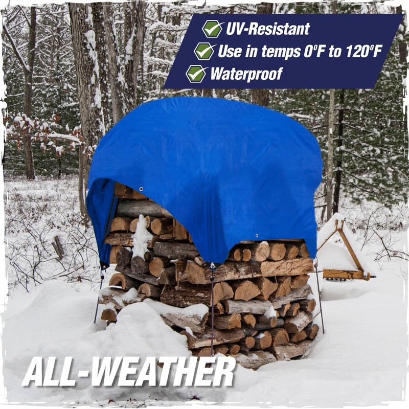 Rugged Rhino All Weather 100% Waterproof Heavy Duty Tarp, 5