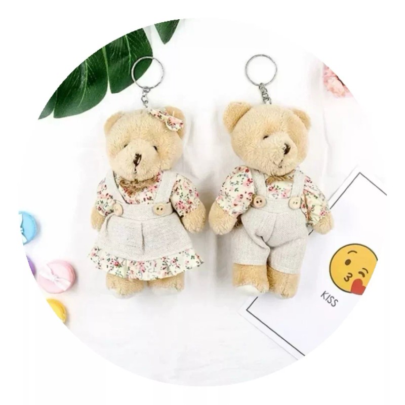 BRUJITA WAX Llavero De Pareja De Osos De Flores