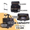 Justzon Rolling Tool Bag with Wheels - Aluminum Alloy Trolley