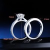 SHELOVES Sterling Silver Engagement Wedding Rings Set Soliraire Round CZ