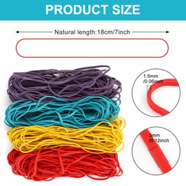 Large Rubber Bands -160PCS Extra Large Rubber Bands, Premium Rubber Bands Office Supplies, 7 Inches Long Rubber Bands Huge Rubber Band Heavy Duty Rubber Band Elastic Band Jumbo Rubber Band Four Colors