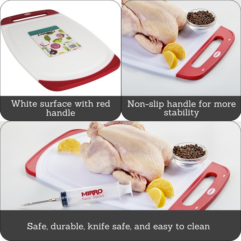 MIRRO 16x10in Plastic Cutting Board, White