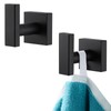 APLusee Matte Black Bath Towel Hook 2 Pack, 304 Stainless