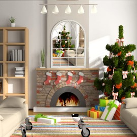 DAOYIJIAJU Arched Window Mirror 35 Inch, Arch Farmhouse Rustic Wall Mirror, Accent Wall Mirror Windowpane Decoration for Living Room Fireplace Entryway Bedroom Bathroom Vanity