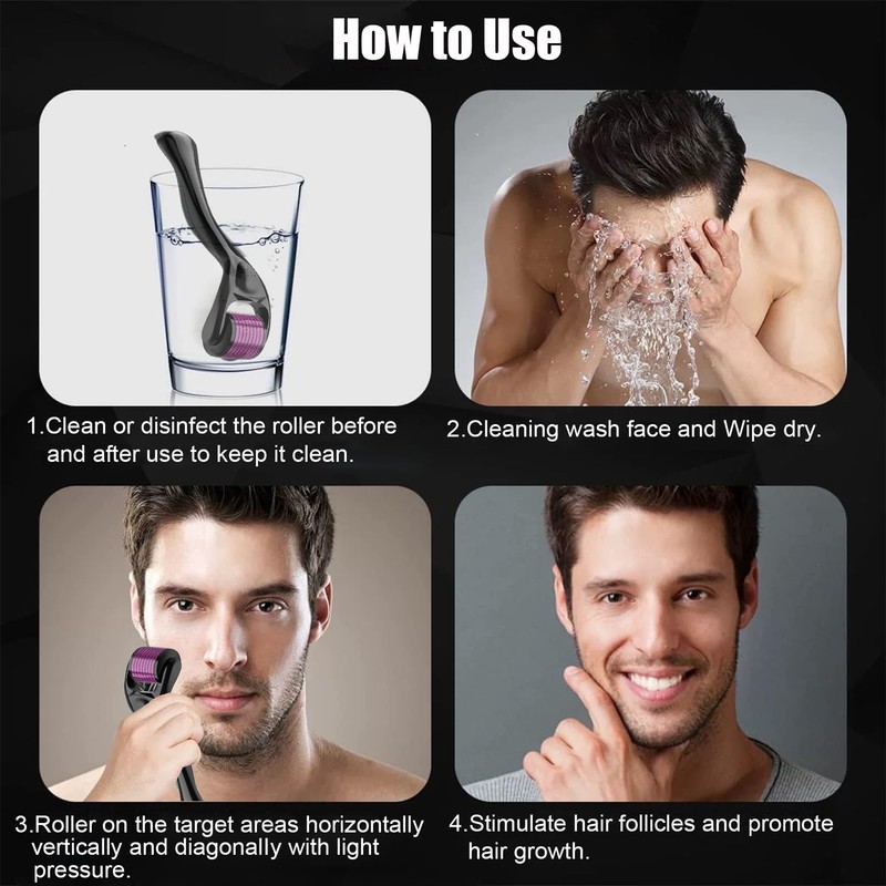 JIEYUCHU Bartroller 0.5mm, 660 Nadeln Micro needle Roller, Bart Roller