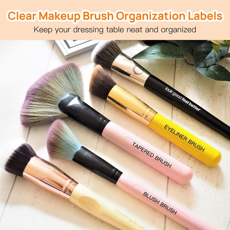 HVSWLY 210 PCS Makeup Brush Label Stickers,Waterproof Brush Name Labels,Self-adhesive