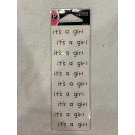 Pebbles Inc. Duplicate Rub-Ons ~ Black ~ It's a Girl ~ Scrapbooking Crafts