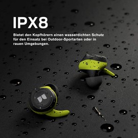 Monster Champion True Wireless Earbuds, Bluetooth 5.0 IPX8 Waterproof Sports Headphones with aptX Deep Bass, CVC 8.0 Noise Cancellation, Type C Quick Charge, 100Hrs Charging Case