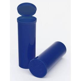 W Gallery 75 Blueberry Vials - 60 DRAM Pop Top Bottle - Airtight Smell Proof Containers - Medical Grade Plastic Prescription Bottles for Pills Herbs Flowers Supplements, Bulk Pack, Not Glass Jars