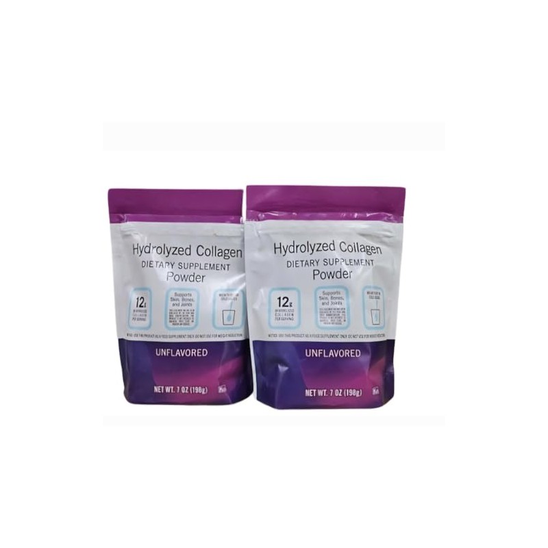 Hydrolyzed Collagen Unflavored Powder 7oz 198g (Two Bags)