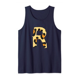 Bold Creative Leopard Marker Letter R Design - Animal Series Tank Top