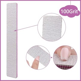 Paquete de 24 limas de uñas, grano 100/180 de doble cara, profesional, reutilizable, lavable, lima de uñas, herramientas de manicura para uñas acrílic