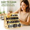 4 Tier Bamboo Spice Rack Organizer with 28 Spice Jars,