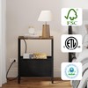 Vagusicc Narrow Side Table with Charging Station, Small End Table
