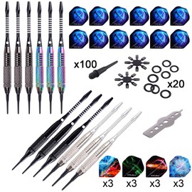 WIN.MAX Darts with plastic tip for electronic dartboard, 12 pieces, soft darts set, 18 g professional