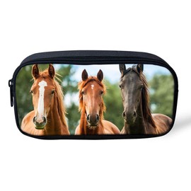 Showudesigns Big Animal Pencil Cases for Girls Boys Kids Horse Print Pencil Pouch Pen Case School Supplies Coin Purse Wallet