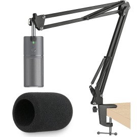 SUNMON Razer Seiren X Mic Boom Arm with Foam Windscreen, Suspension Boom Scissor Arm...