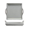 Creative Co-Op Antique Elegance Stoneware Serving Tray with Handles, White