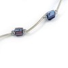 Avalaya Violet Blue Shell Nugget Necklace In Silver Tone Metal
