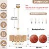Bagood Gold 5-Light Rattan Light Fixture Rattan Pendant Lights Boho