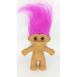 Troll Doll Pink Purple Hair Vintage Retro 5 inches